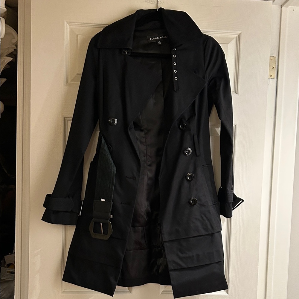 Blanc Noir Classic Black Trench Coat